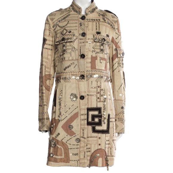 Etro bohemian style embellished silk coat